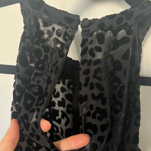 White House Black Market Black Leopard Print Halter Tank Top - Picture 4 of 5